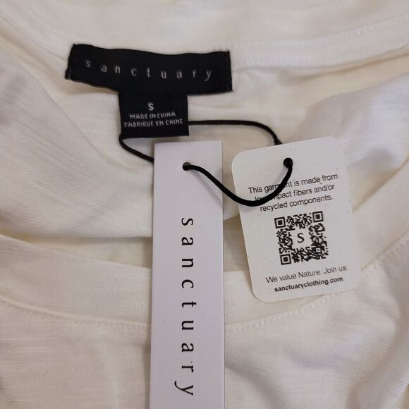Sanctuary White Short Sleeved Top Size Small - Picture 7 of 8